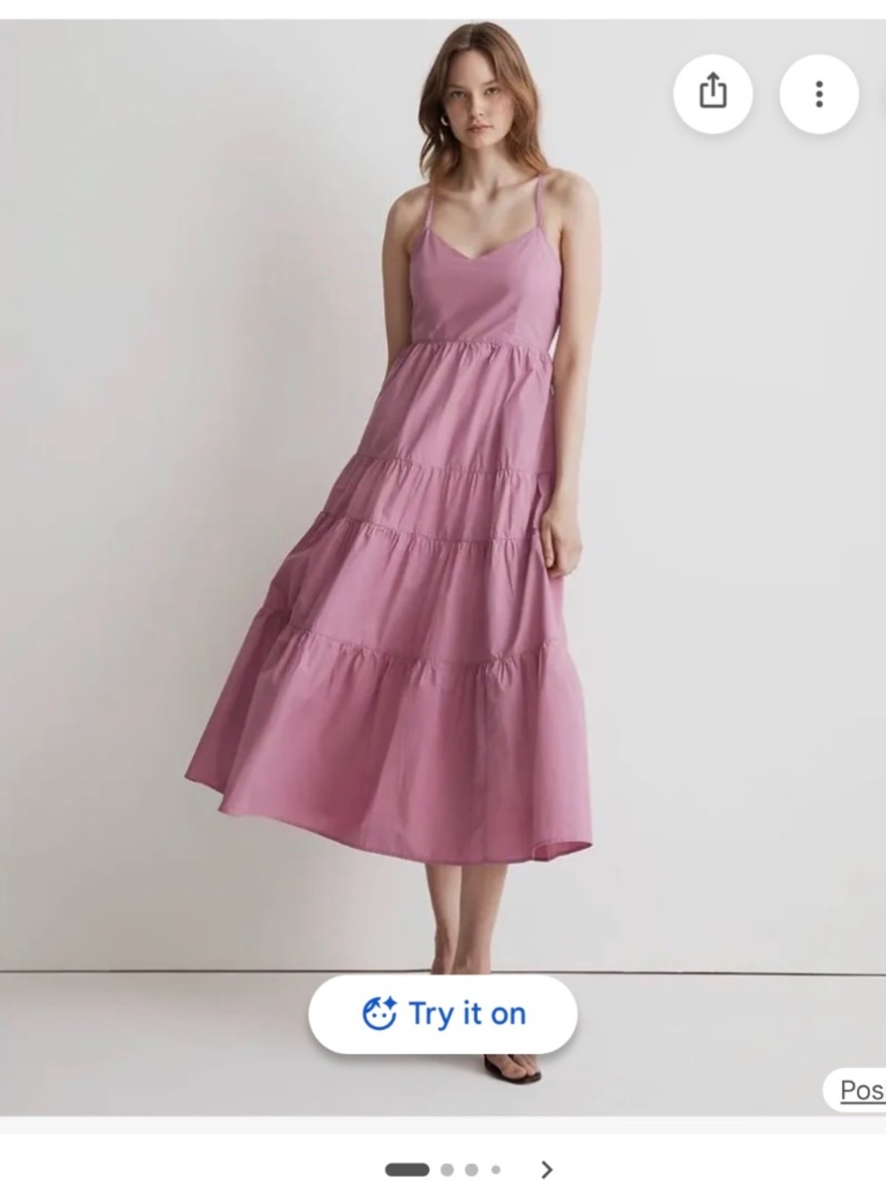 Madewell Tiered Sidonie Midi Dress XXS